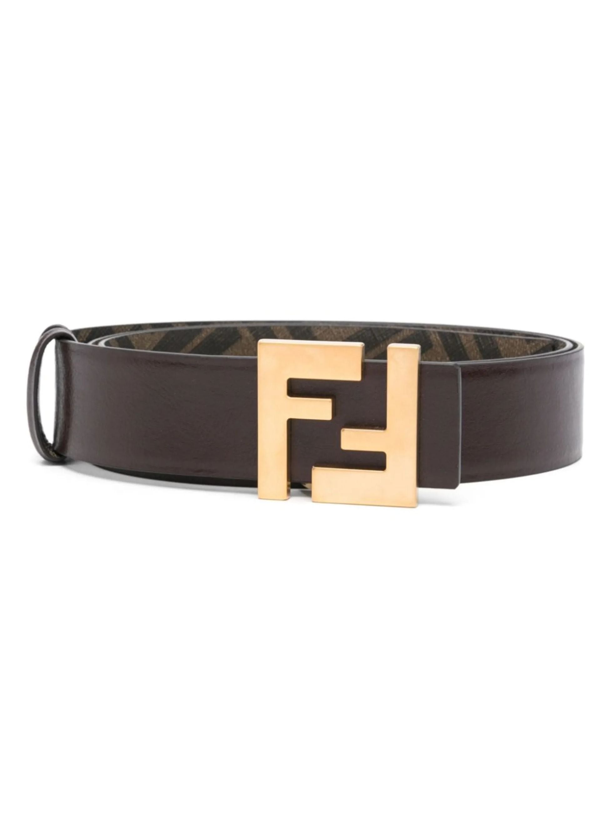 Cintura Logo Classico e Marrone Reversibile Fendi