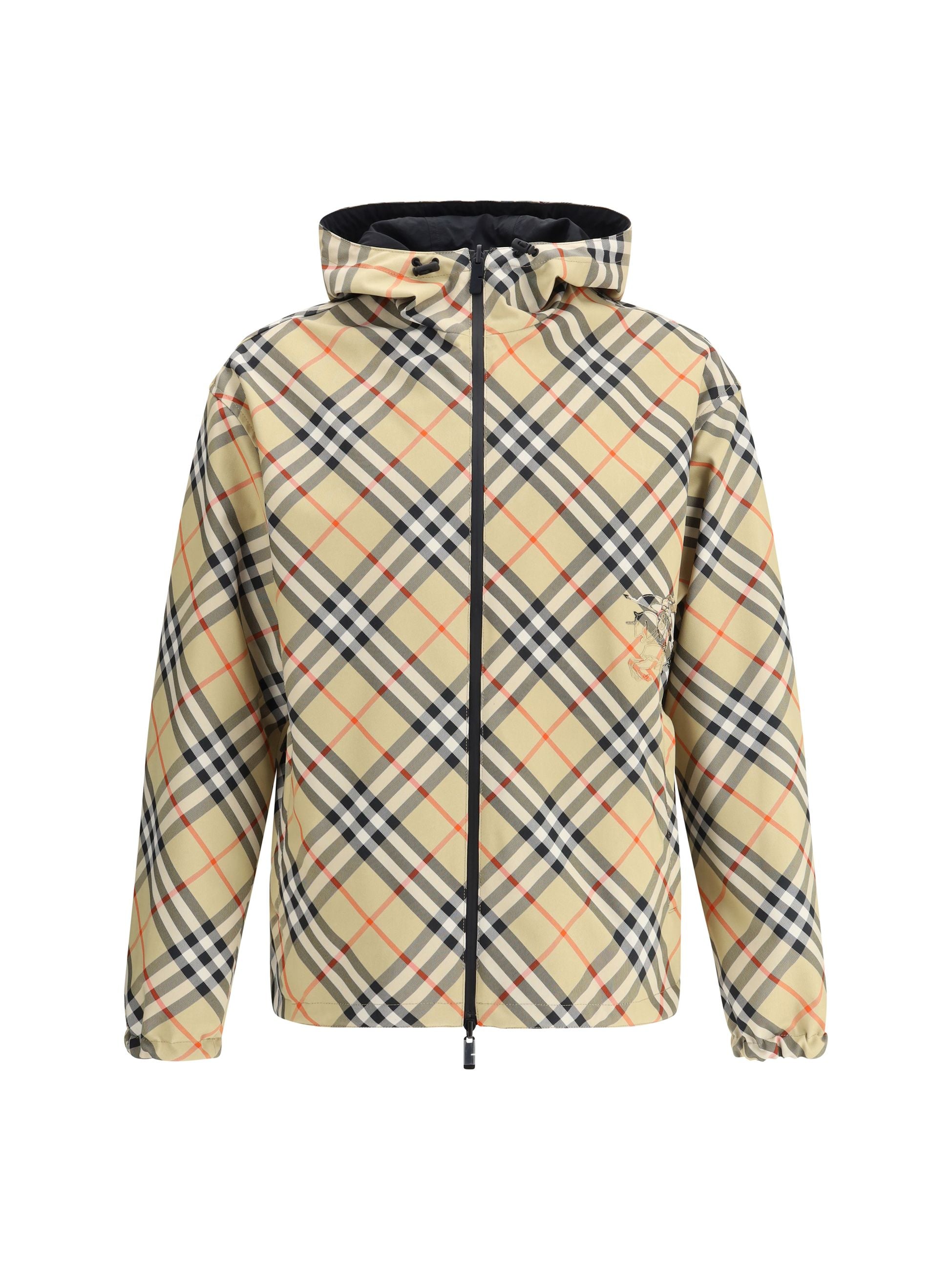 Giubbino Reversibile con Cappuccio e Logo Check Classico Burberry