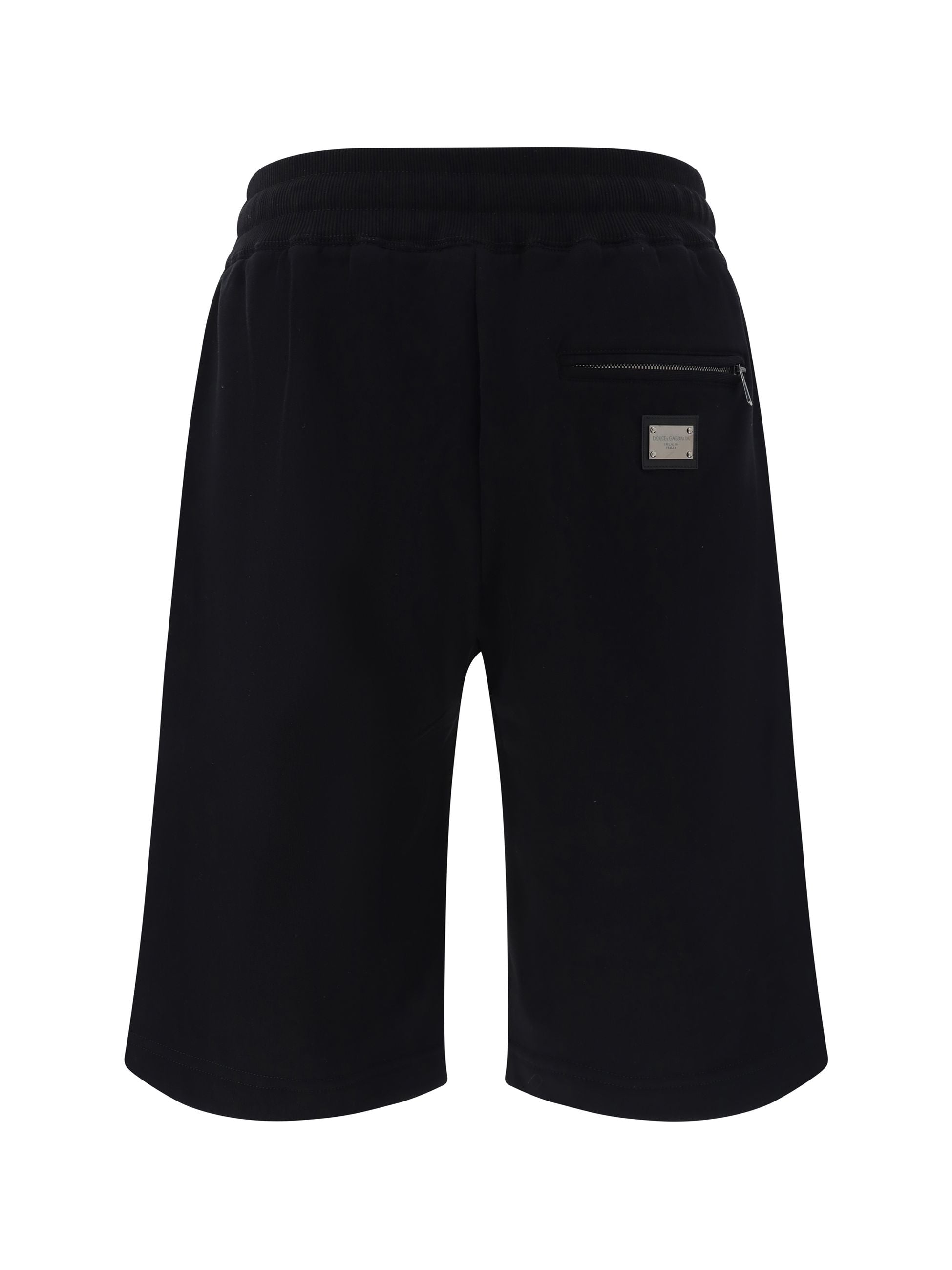 Shorts Nero con Placchetta Retro Dolce e Gabbana