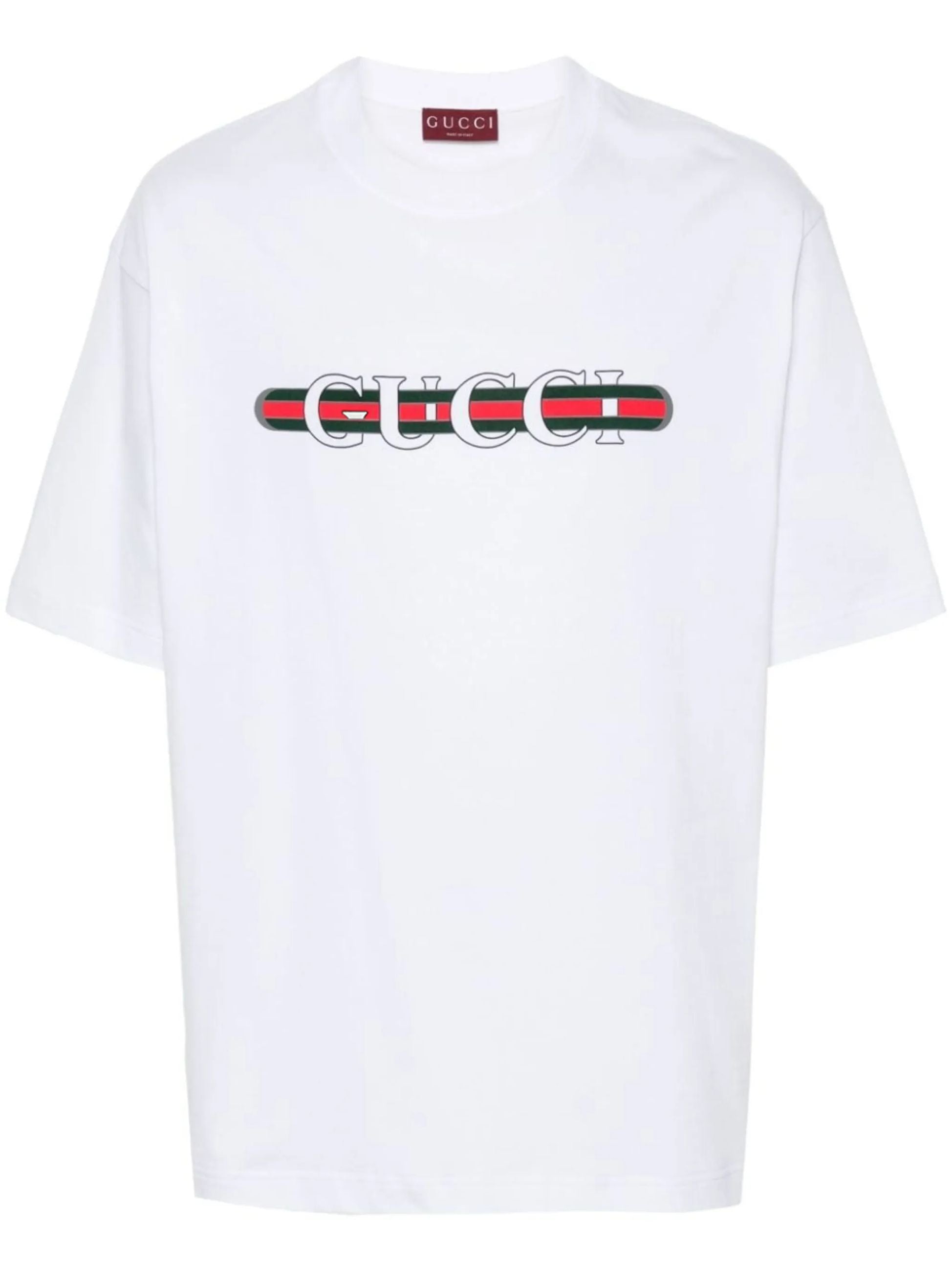 T-Shirt Bianca Scritta Gucci