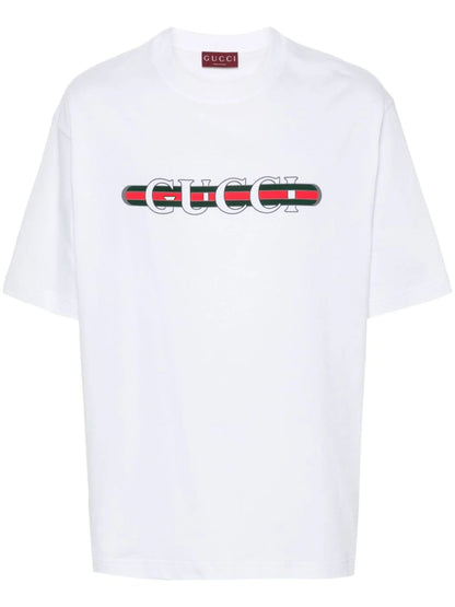 T-Shirt Bianca Scritta Gucci