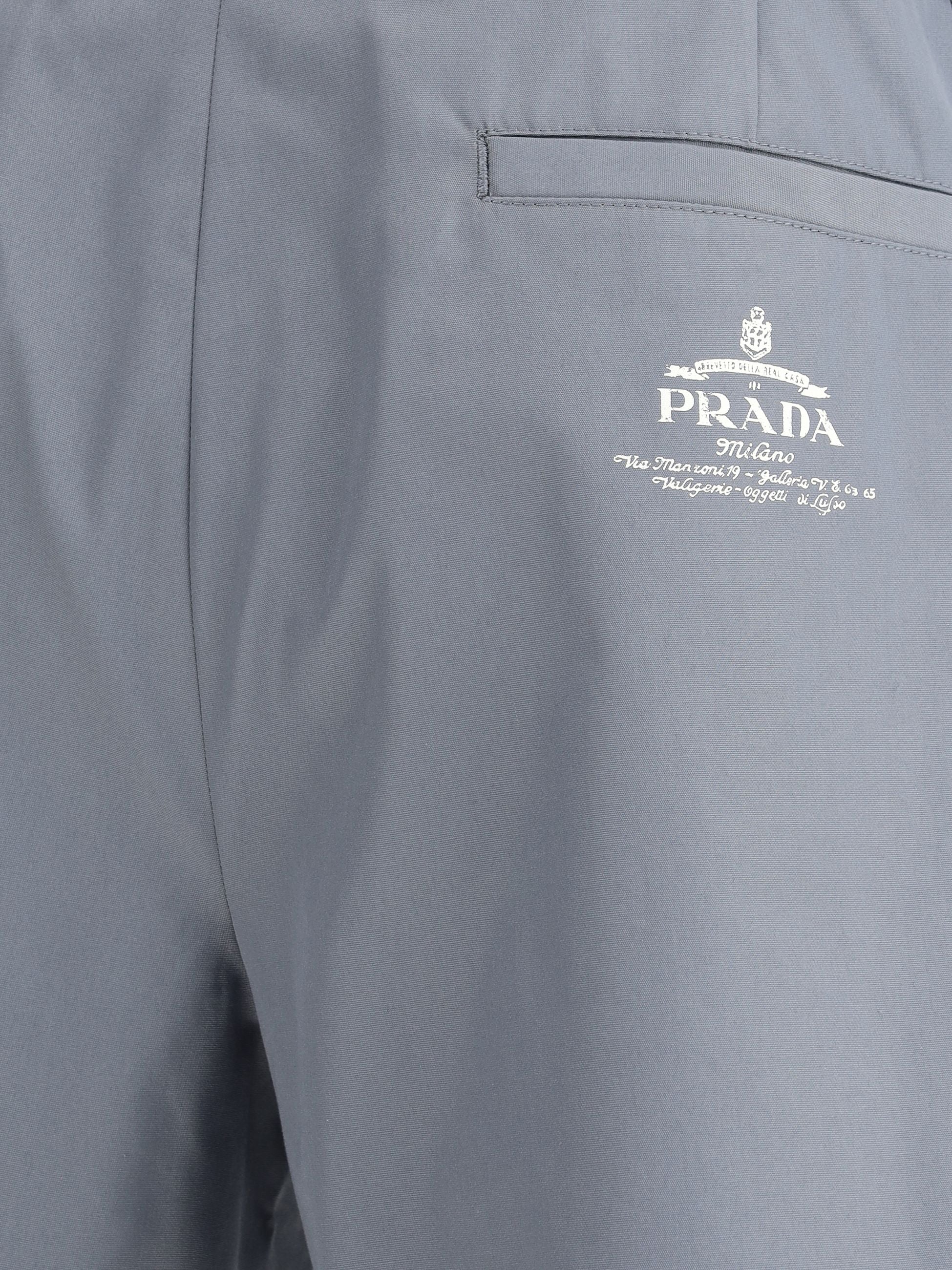 Shorts Blu Avion con Logo Retro Prada