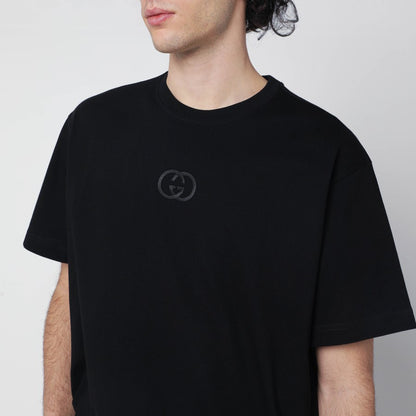 T-Shirt Nera Logo GG Gucci