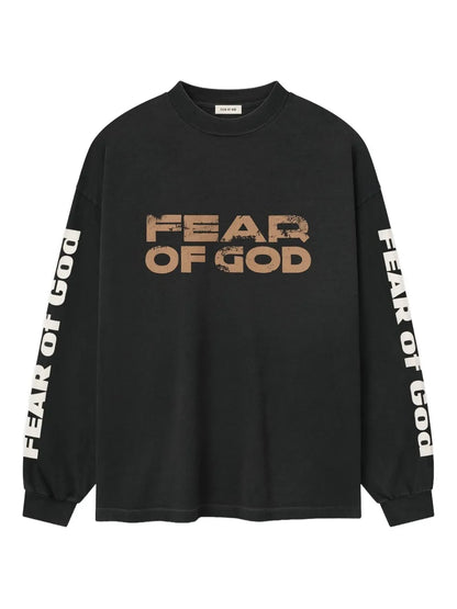T-Shirt Nera Manica Lunga Fear Of God