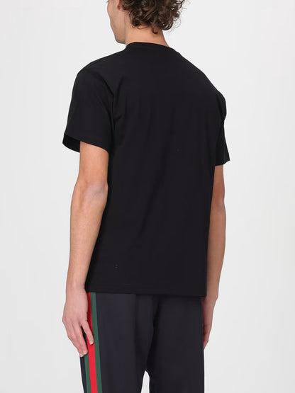 T-Shirt Nera Logo Stampa GG Gucci