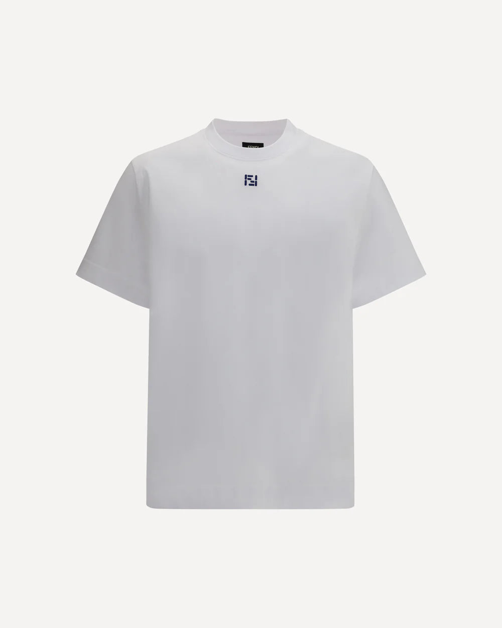 T-Shirt Bianca Logo Ricamato Fendi