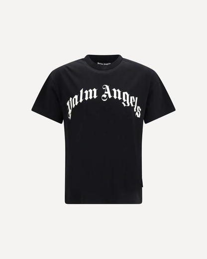T-Shirt Nera Logo Fronte Palm Angels