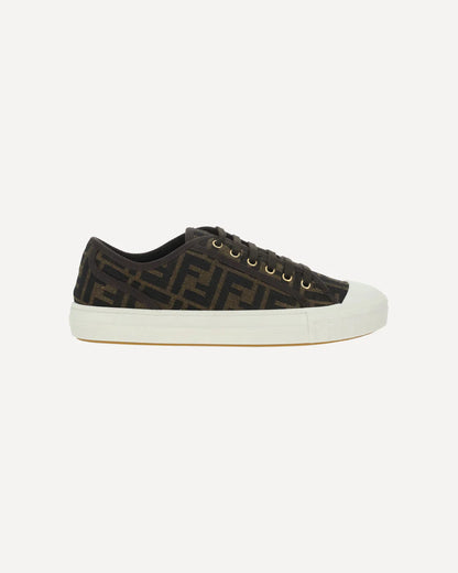 Sneakers Marrone Logo All Over FF Fendi