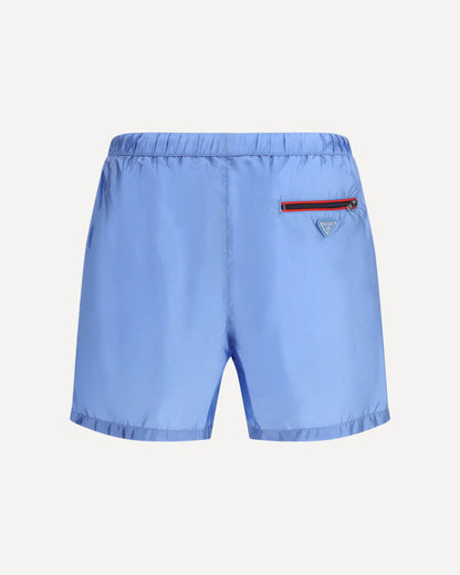 Costume Azzurro Logo Placchetta Retro Prada