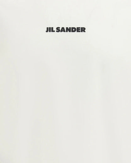 T-Shirt Bianca Scritta Jil Sander