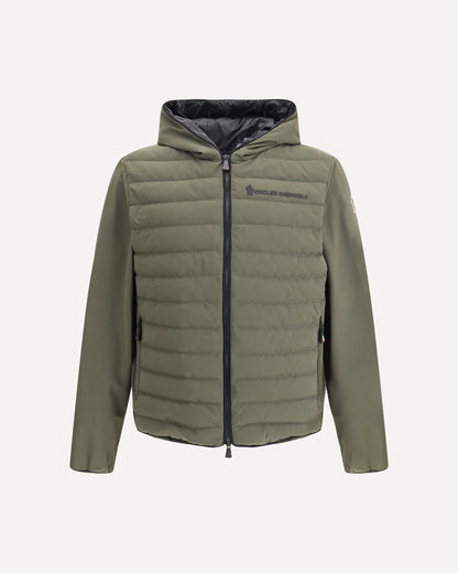 Giubbino Verde Tessuto Tecnico Scritta Moncler Grenoble