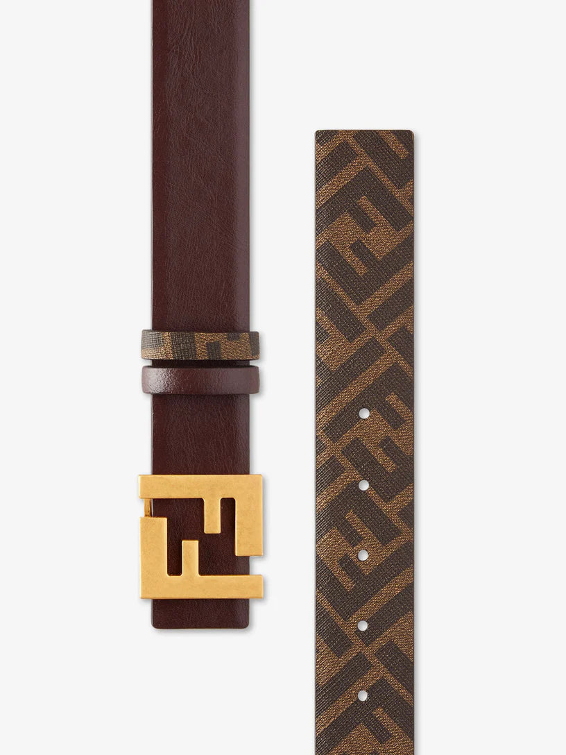 Cintura Logo Classico e Marrone Reversibile Fendi
