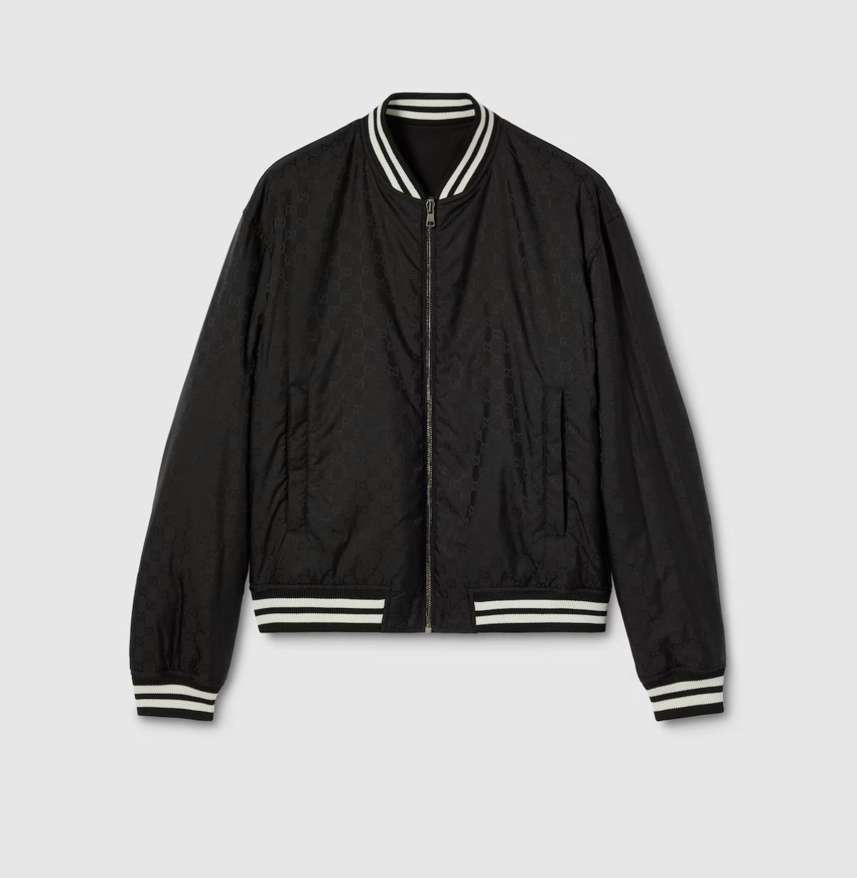 Giubbino Nero Reversibile Techno Logo All Over GG Gucci