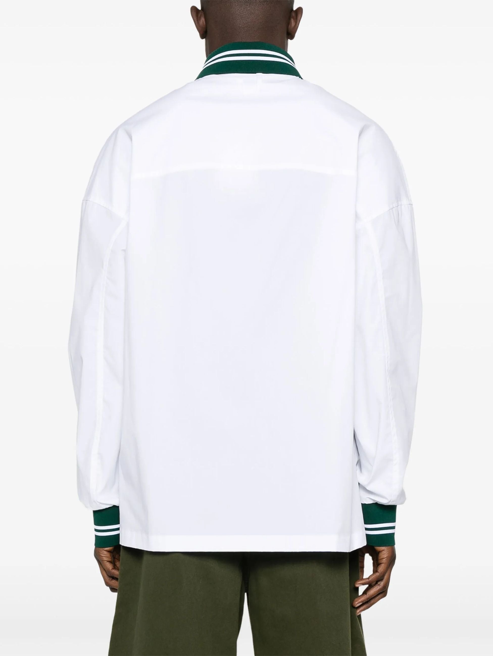 Camicia Bianca Con Collo e Polsini in Contrasto Verdi Jacquemus