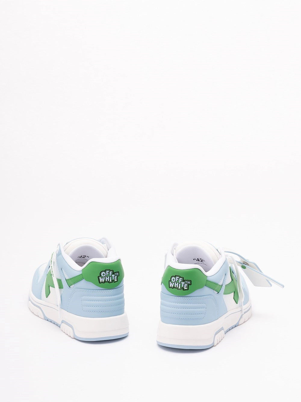 Sneaker Out Of Office Azzurra dettagli Verdi Traforata Off-White
