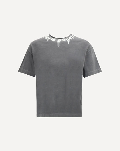 T-Shirt Grigia Scritta Collo Palm Angels