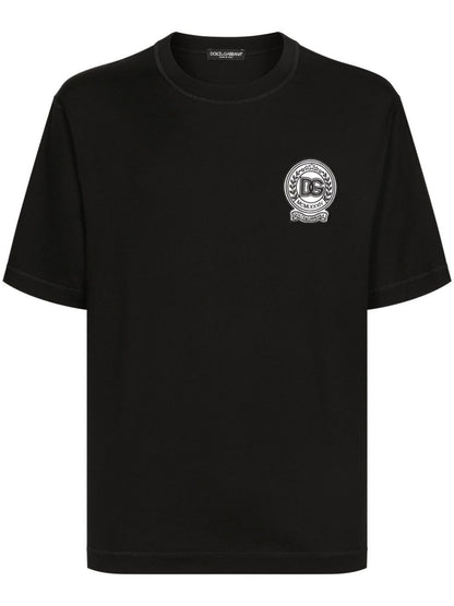 T-SHIRT NERA CON LOGO PETTO DOLCE E GABBANA