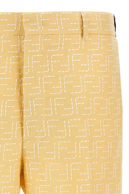 Shorts Giallo Logo All Over Fendi