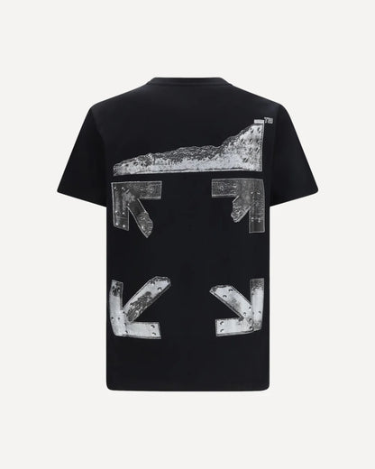 T-Shirt Nera Metal Arrow Off White