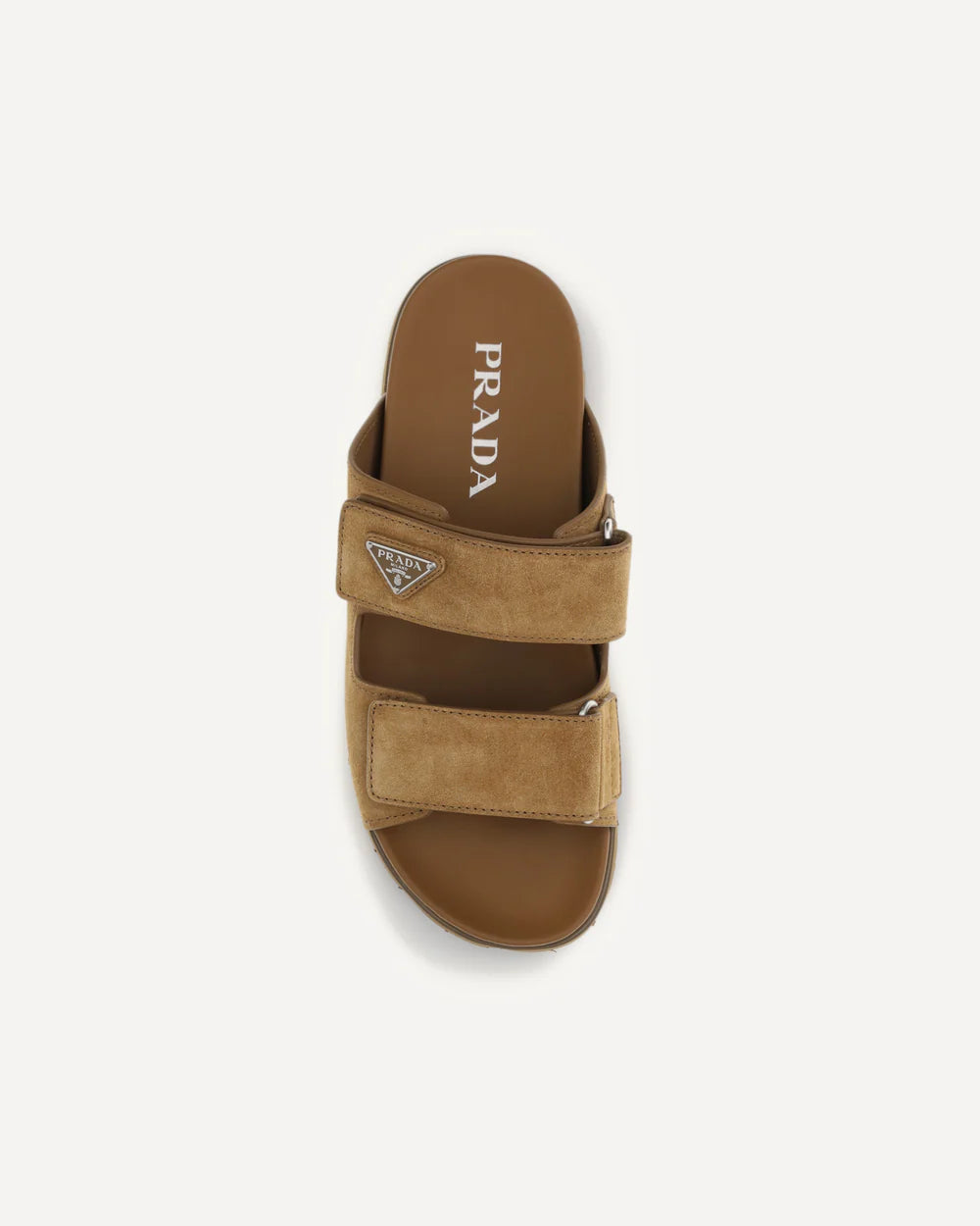 Sandalo Suede con Placchetta Prada