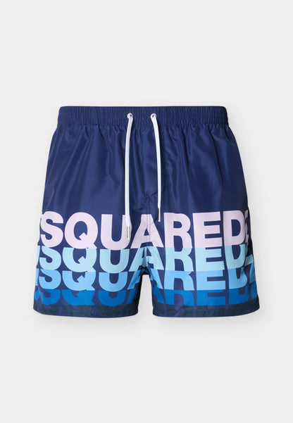 Costume Blu Scritte Orizzontali Azzurre Dsquared