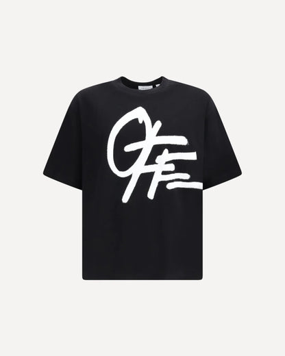 T-Shirt Nera Scritta Grande Off-White