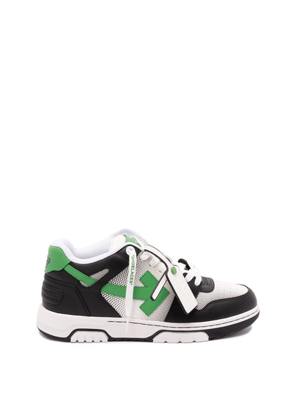 Sneakers Out of Office Nera Dettagli Verdi Traforata Off White