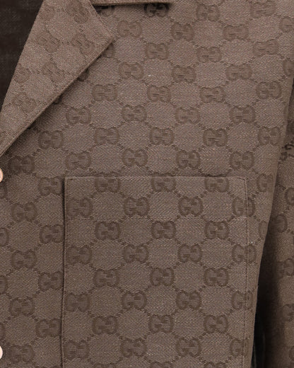 Camicia Bowling Marrone Logo GG Gucci