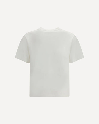 T-Shirt Bianca Scritta Collo Palm Angels
