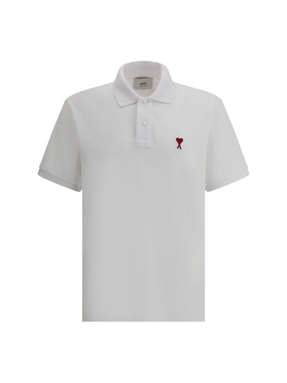 Polo Bianca Cuore Rosso Ami Paris