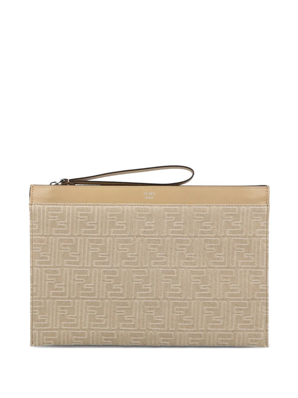 Pochette Beige Logo All Over Fendi