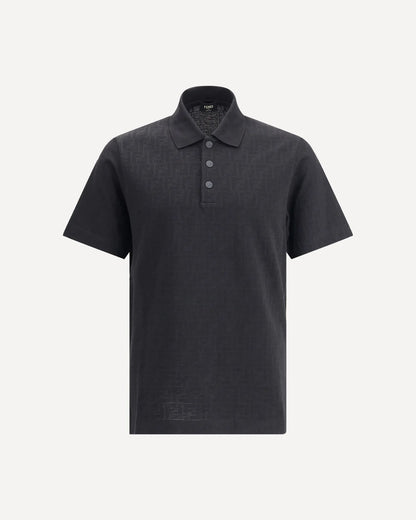 Polo Nera Logo All Over FF Fendi