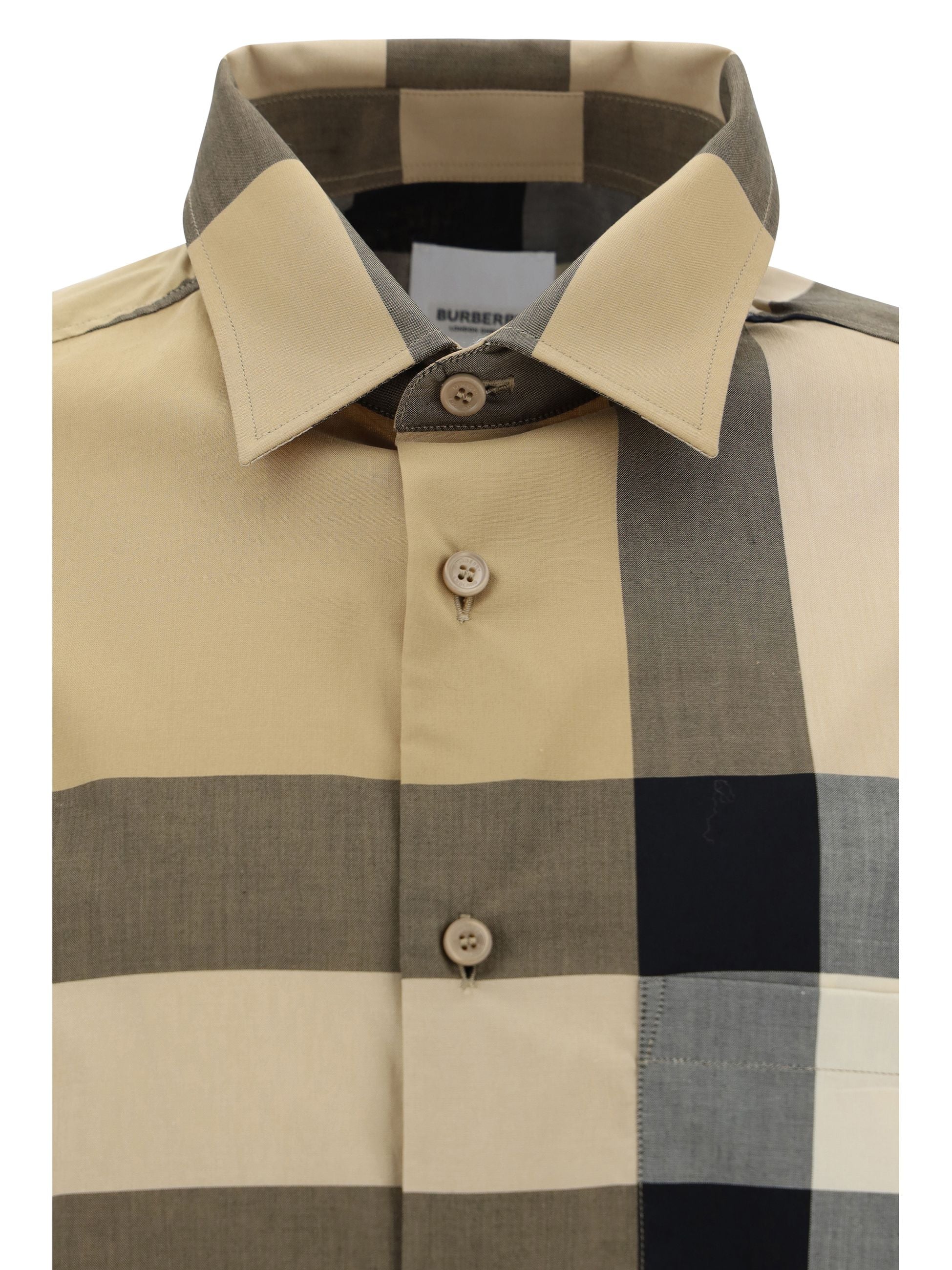 Camicia Burberry Mezze Maniche Logo All Over Check