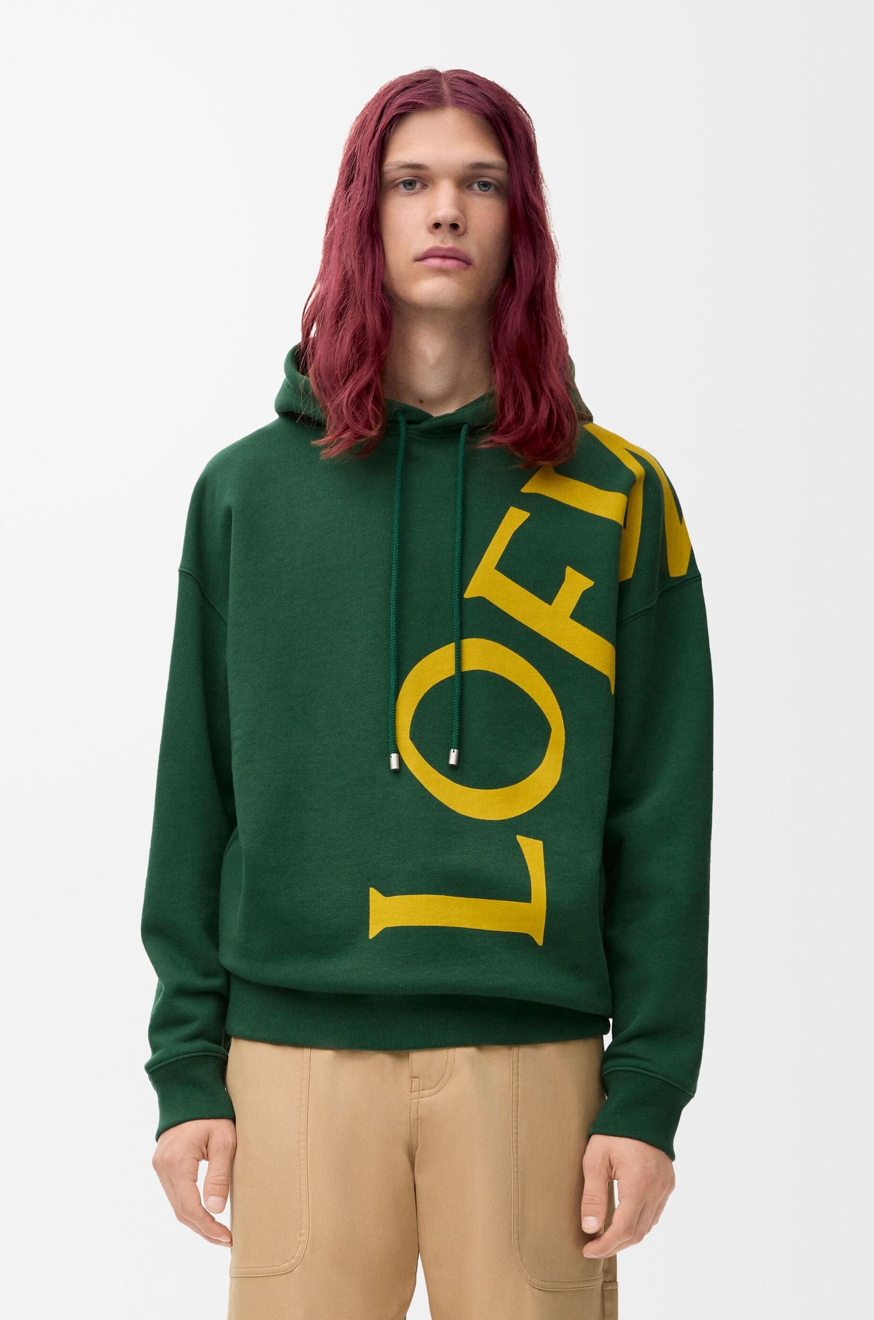 Felpa Verde Maxi Logo Loewe