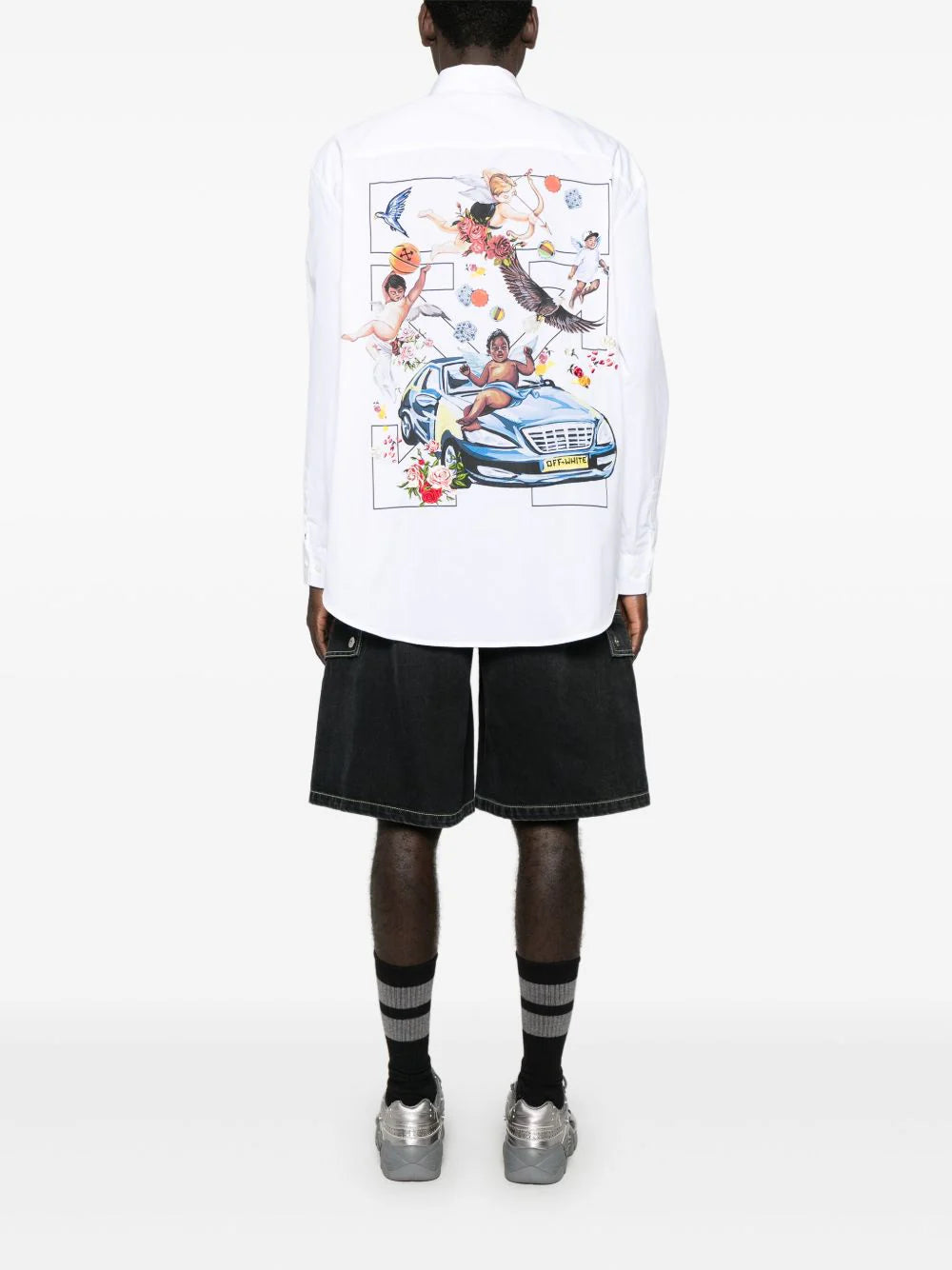 Camicia Bianca Stampa Retro Off-White