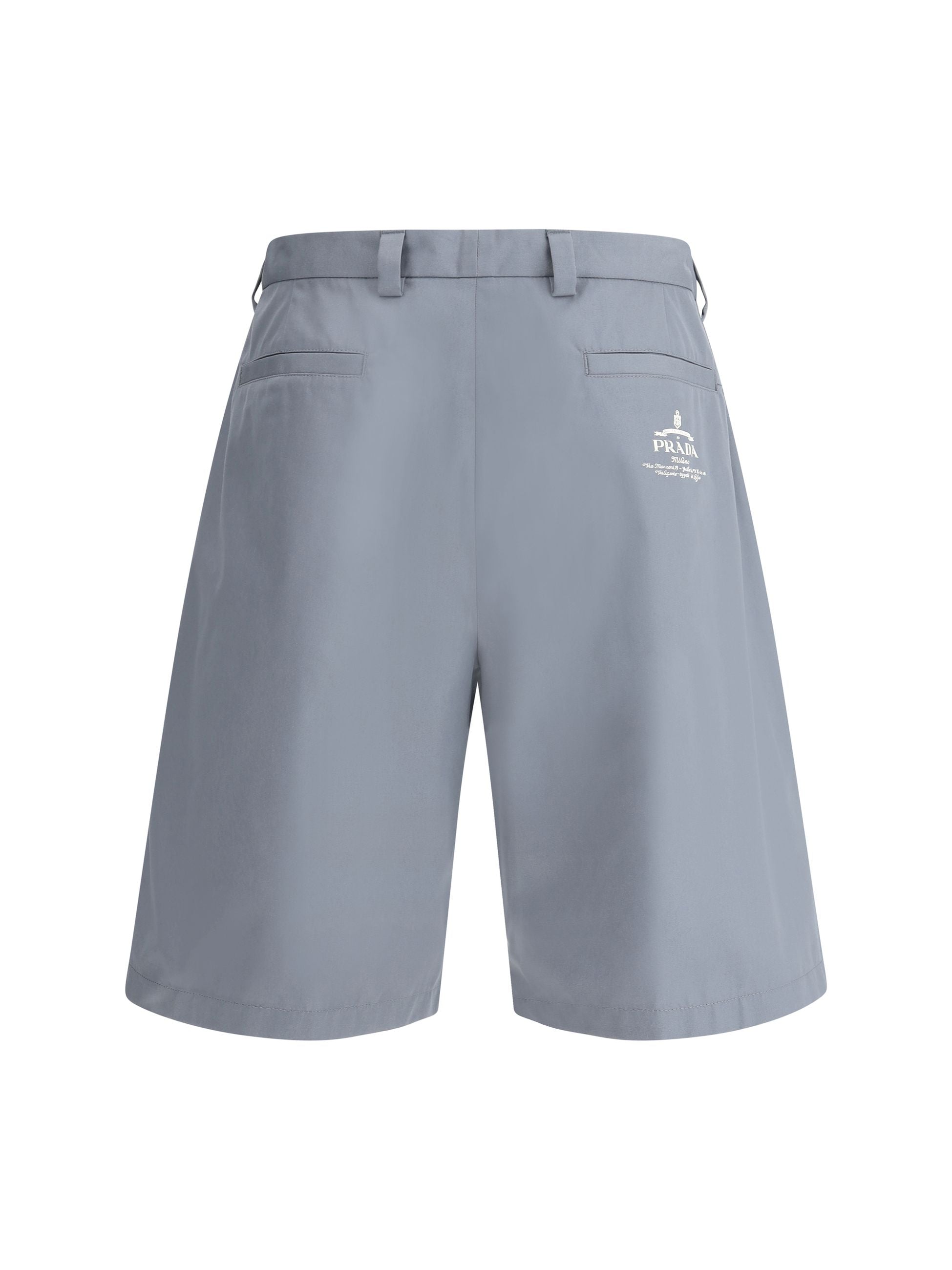 Shorts Blu Avion con Logo Retro Prada