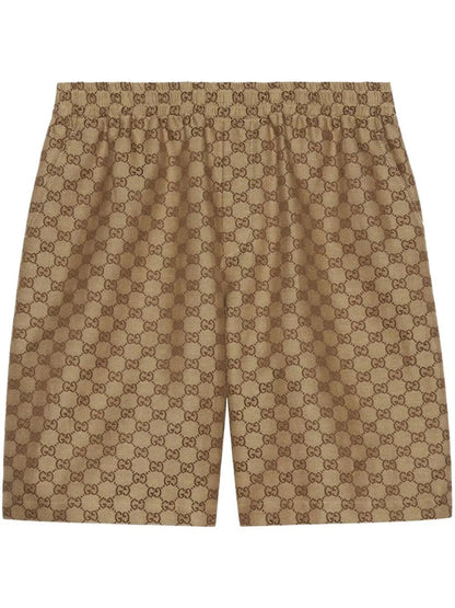 Shorts Beige Logo All Over GG Gucci