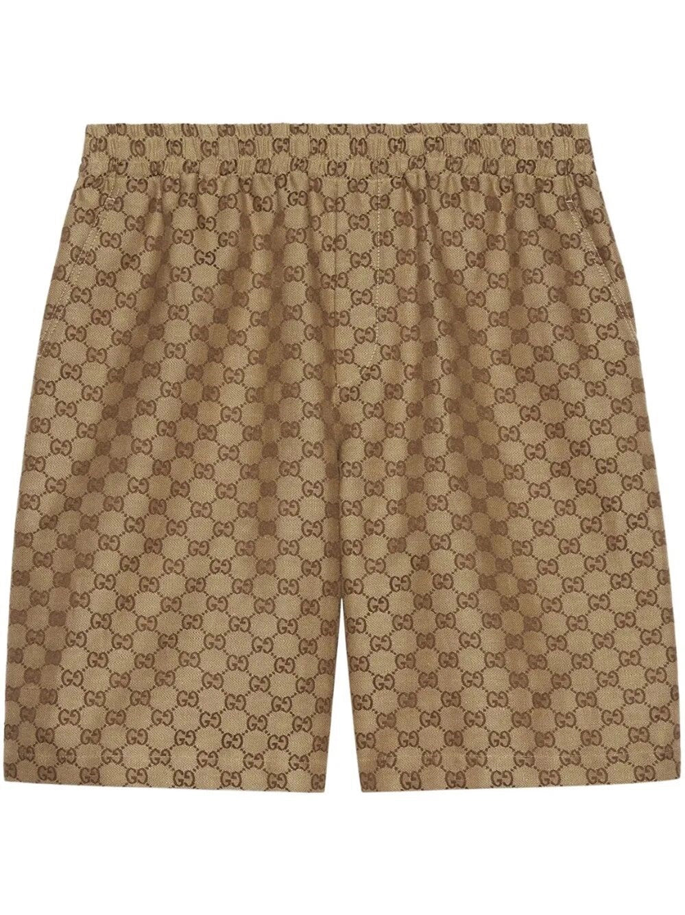 Shorts Beige Logo All Over GG Gucci