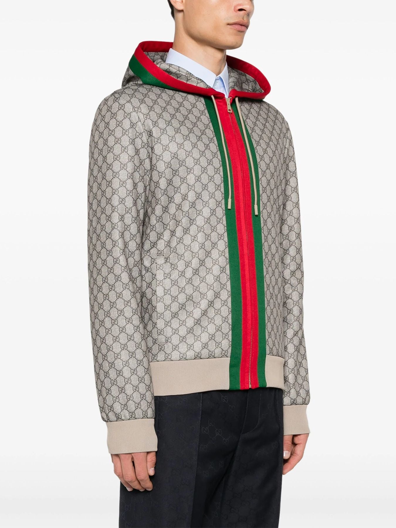 GIUBBINO LOGO ALL OVER E STRISCIA GUCCI