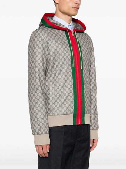 GIUBBINO LOGO ALL OVER E STRISCIA GUCCI