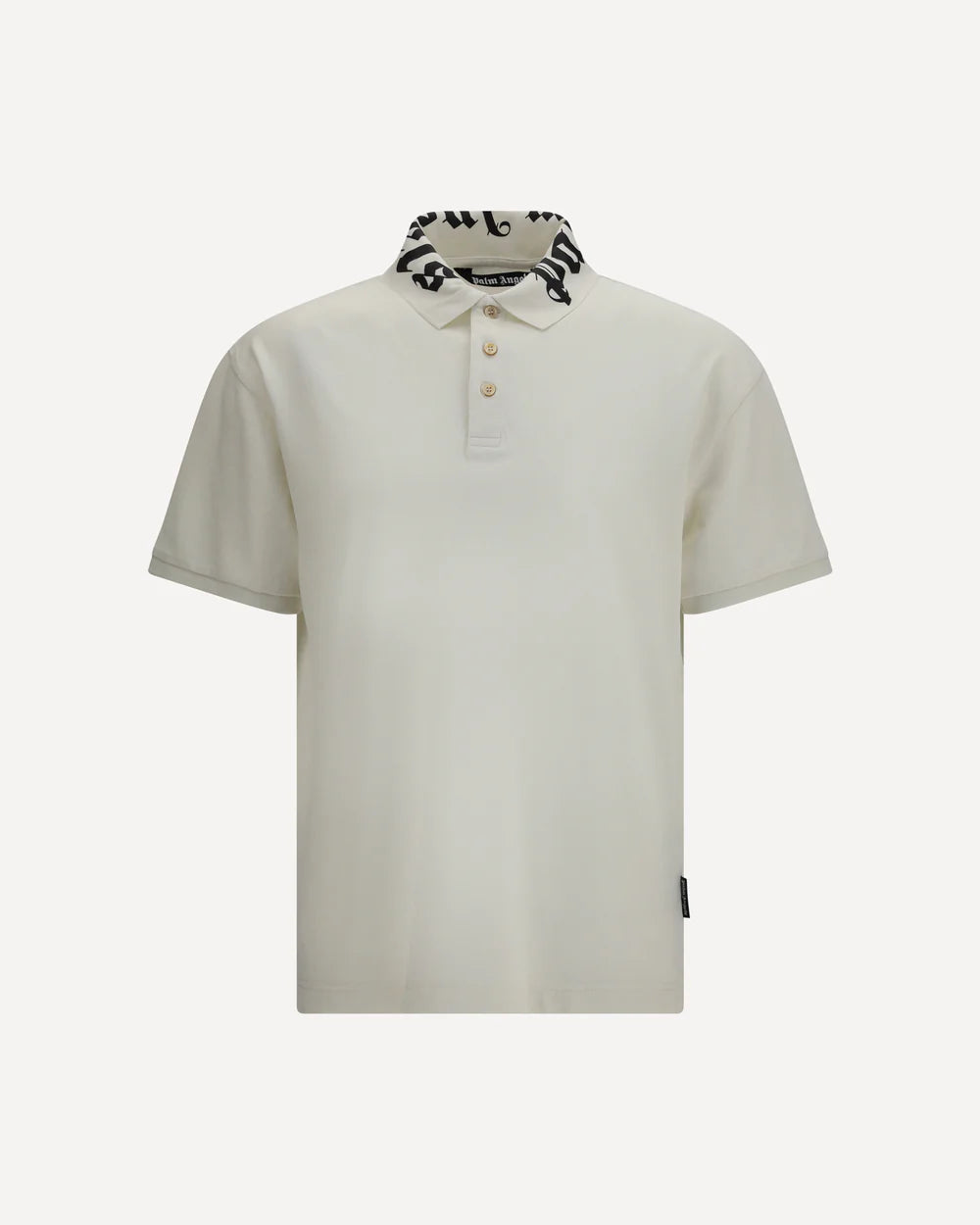Polo Bianca Scritta Logo Collo Palm Angels