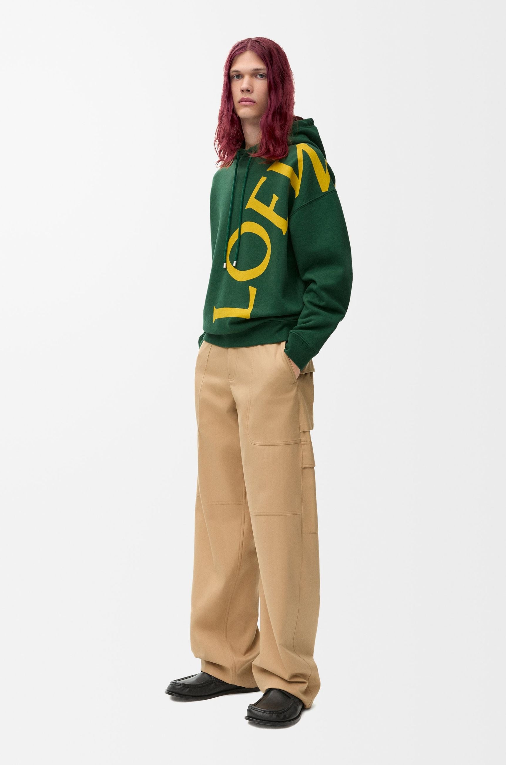 Felpa Verde Maxi Logo Loewe
