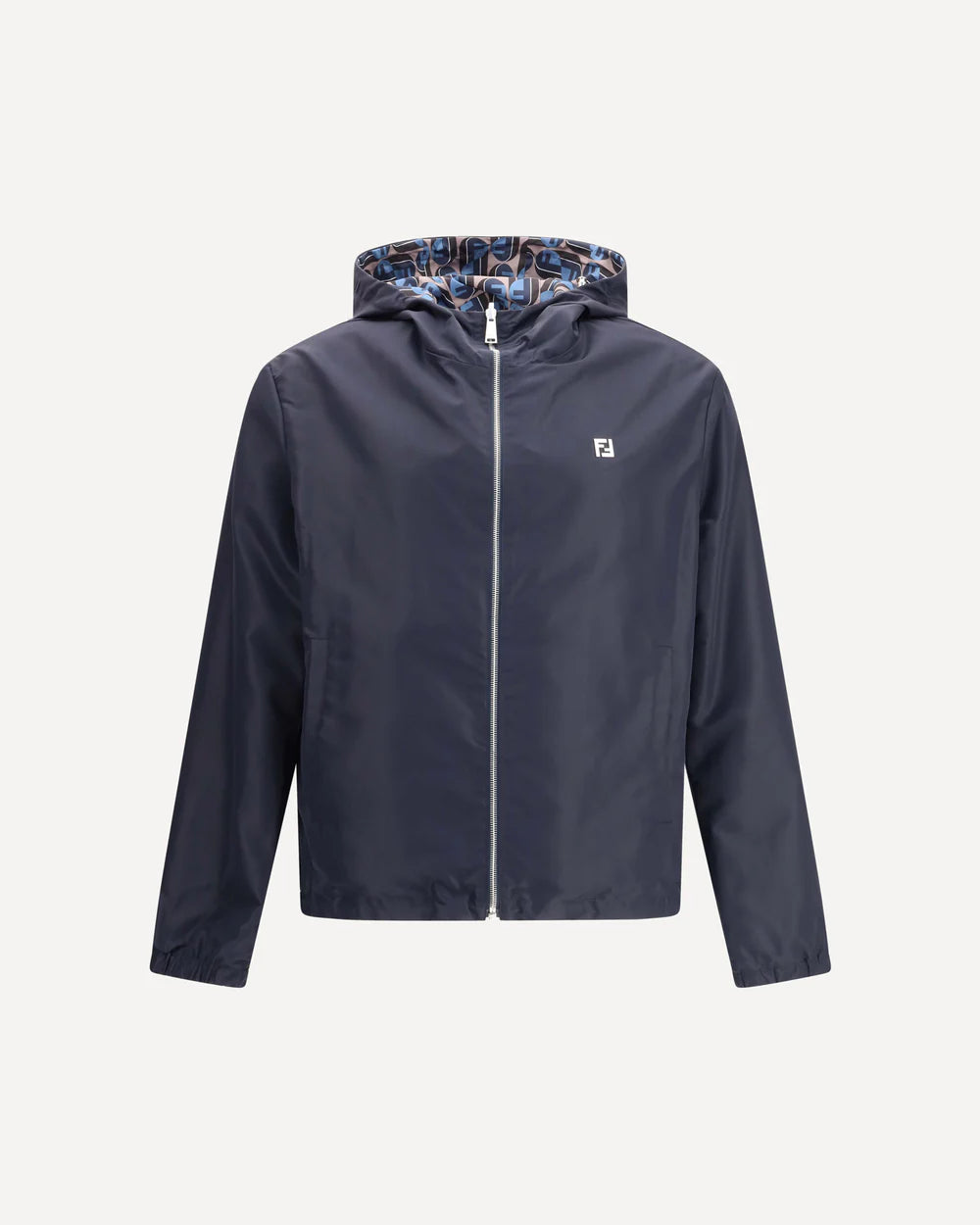 Giubbino Reversibile Blu Logo All Over Fendi