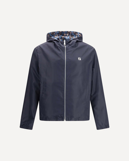 Giubbino Reversibile Blu Logo All Over Fendi