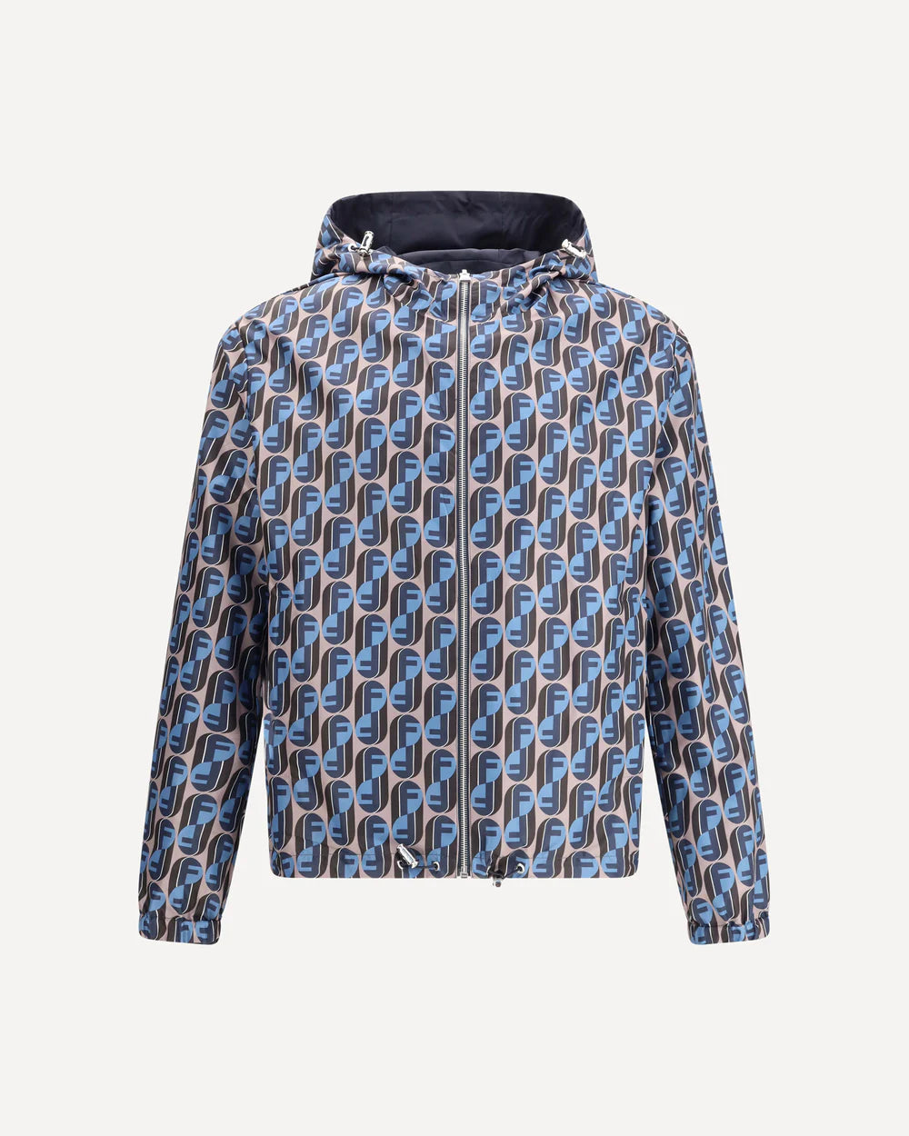 Giubbino Reversibile Blu Logo All Over Fendi