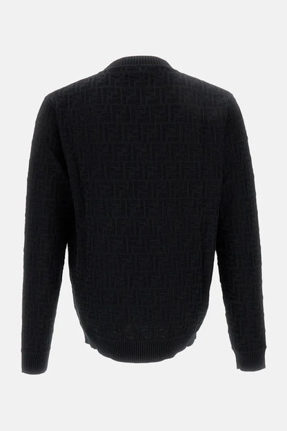 Maglia Nera Logo All Over FF Fendi