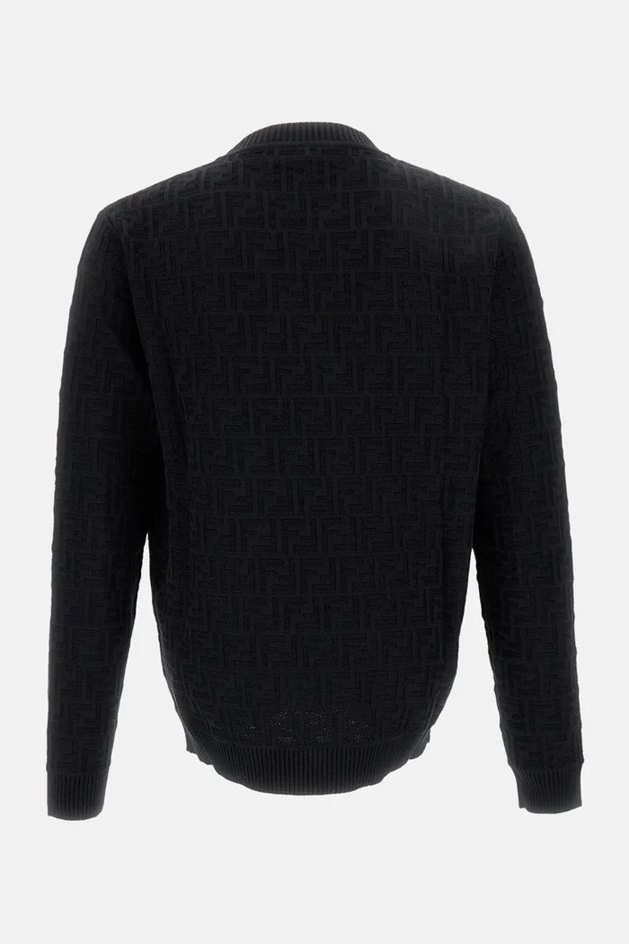Maglia Nera Logo All Over FF Fendi