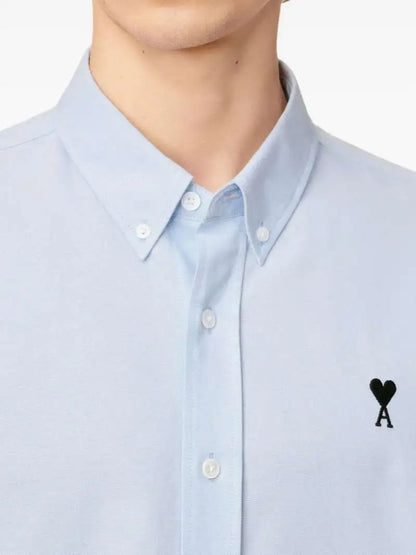 Camicia Azzurra Cuore Nero Ami Paris