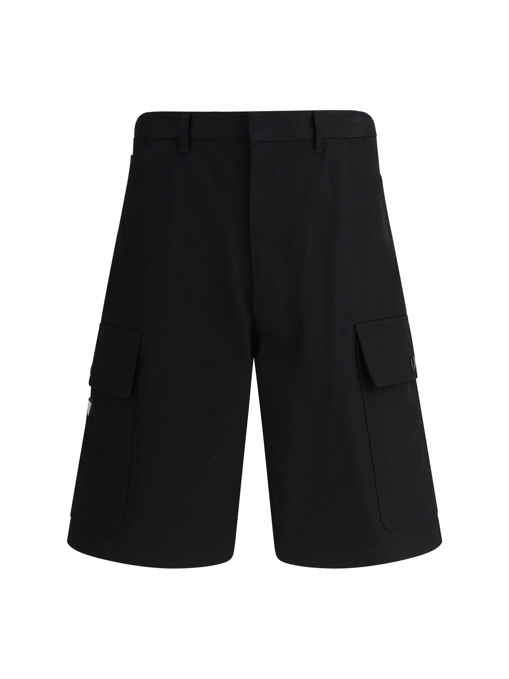 Shorts Cargo Con Tasconi e Placchetta Prada