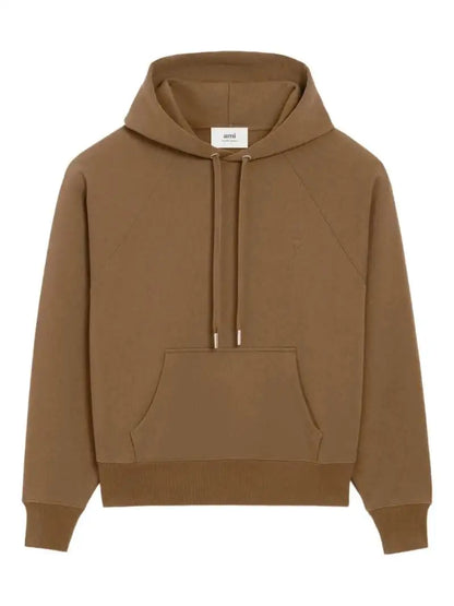 Felpa Marrone con Cappuccio e Cuore Ami Paris